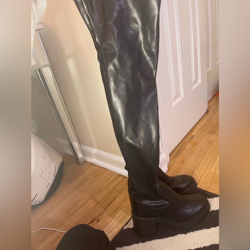 Zara platform thigh high boots